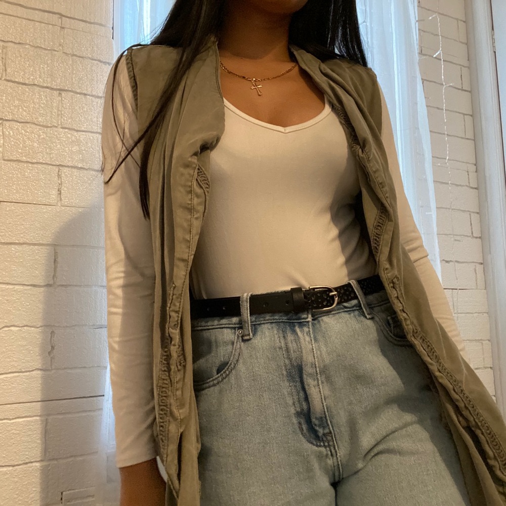 Olive green vest